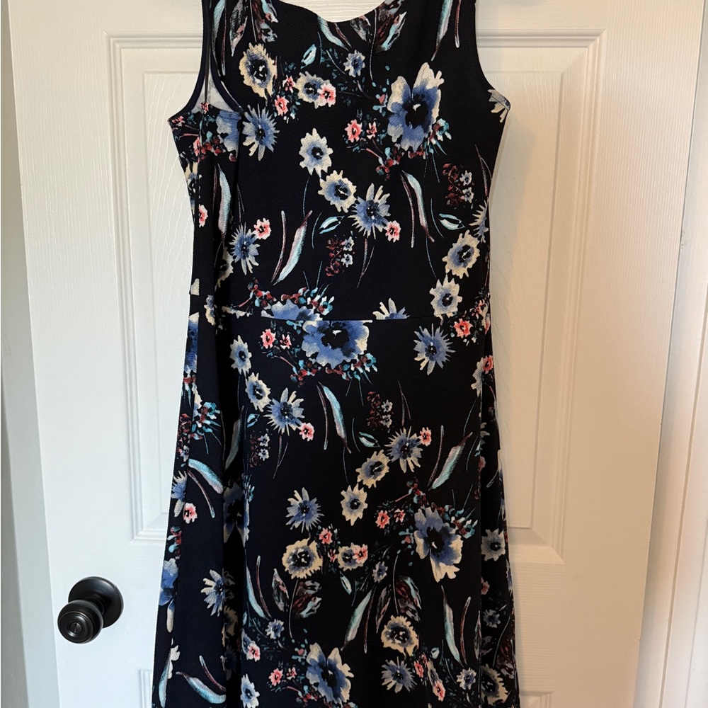 Kaileigh Blue and White Sleeveless Sundress